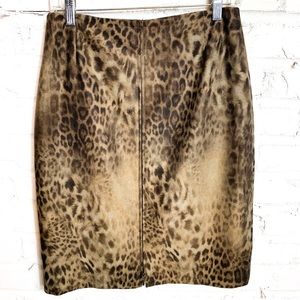 Bianca German Leopard Front Zip Pencil Skirt
